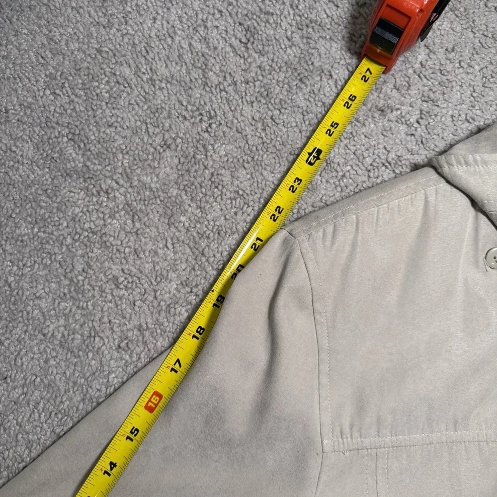 London Fog Women's Lined Microfiber‎ Sueded Zip Front Rain Jacket Sz XS PETITE